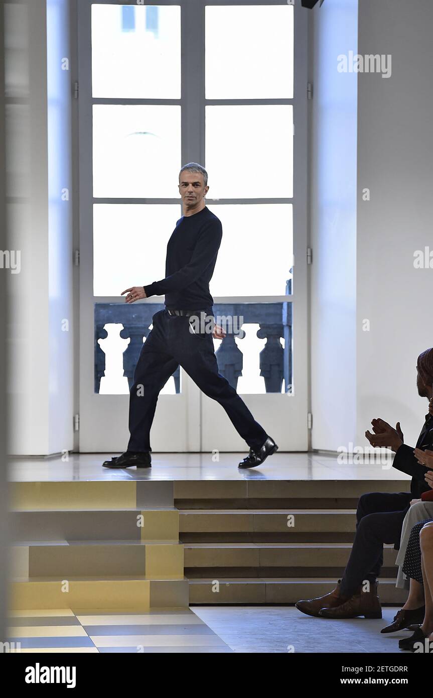 Designer Rodolfo Paglialunga walks the runway at the Jil Sander show during  Milan Fashion Week Fall/Winter 2017/18 on February 25, 2017 in Milan,  Italy. (Photo by Jonas Gustavsson) *** Please Use Credit