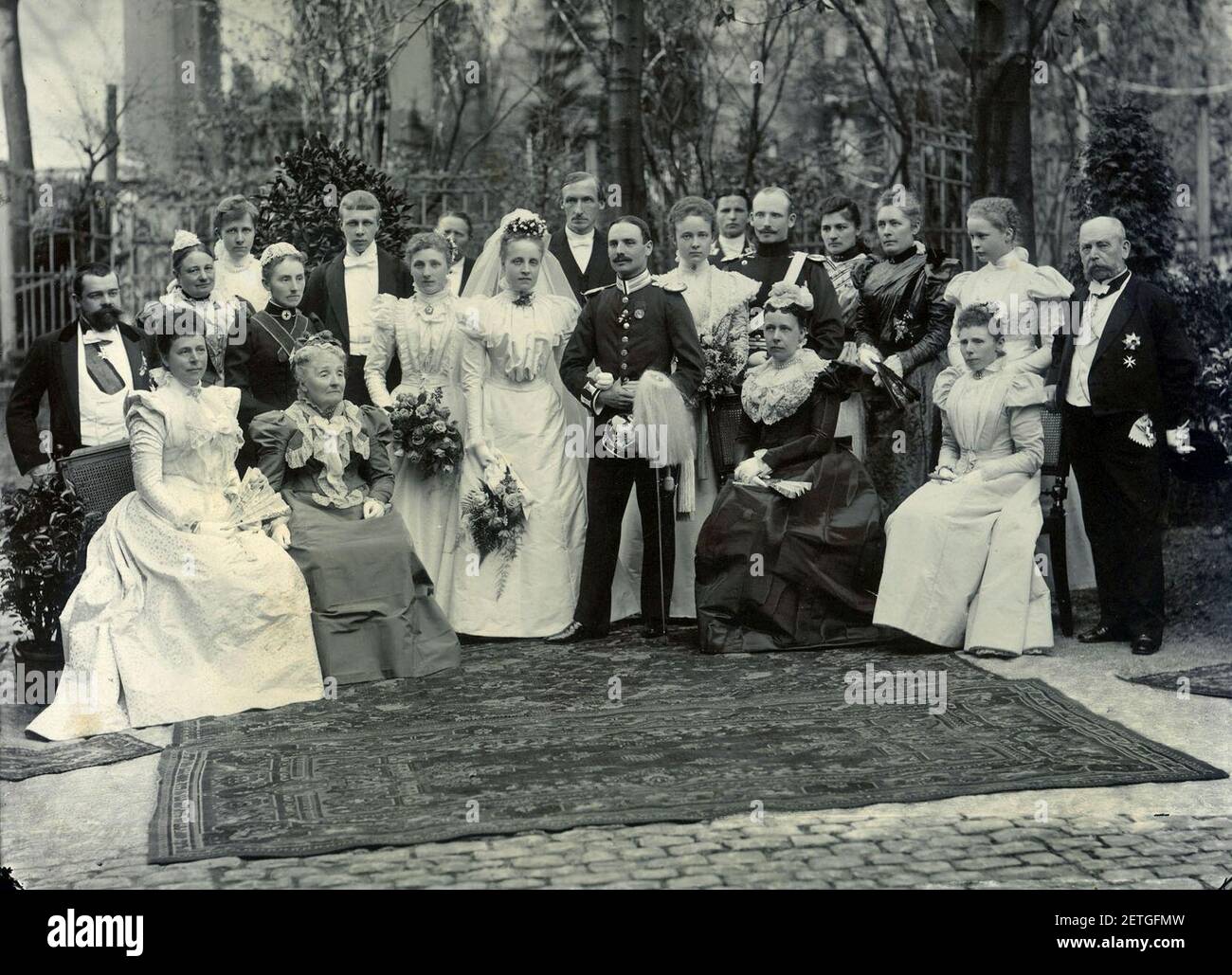 Photo - Hochzeitsbild - Graf Gottfried und Adele von Pückler-Limpurg - 1898. Stock Photo