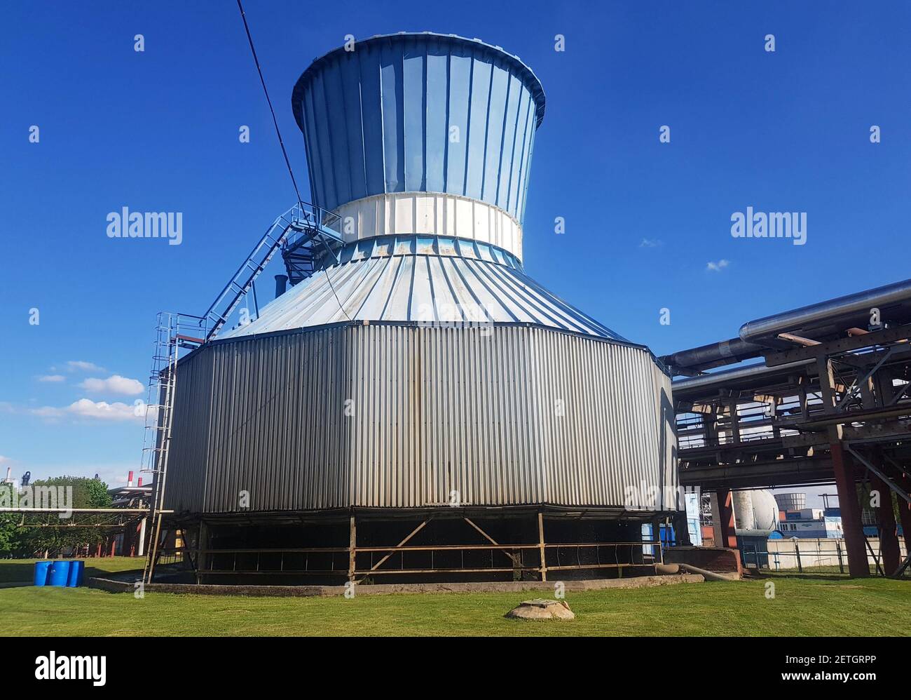 Cooling tower for cooling the treated water Stock Photo