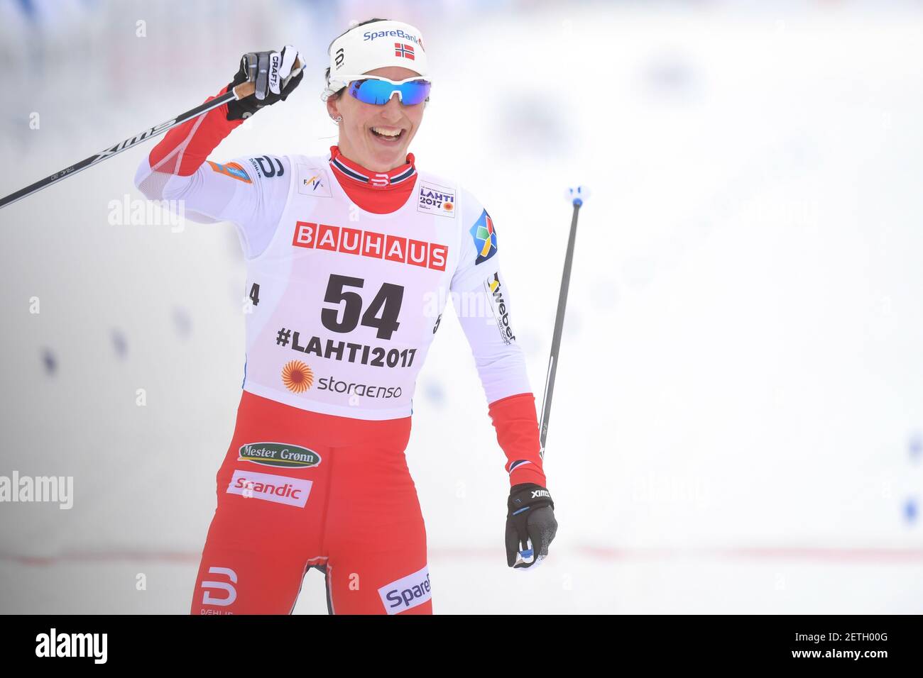 Marit Bjoergen from Norway on her last 50 metres during Ladies cross-country 10.0km Individual Classic final, at FIS Nordic World Ski Championship 2017 in Lahti. On Tuesday, February 28, 2017, in Lahti, Finland. Photo by Artur Widak *** Please Use Credit from Credit Field ***  Stock Photo