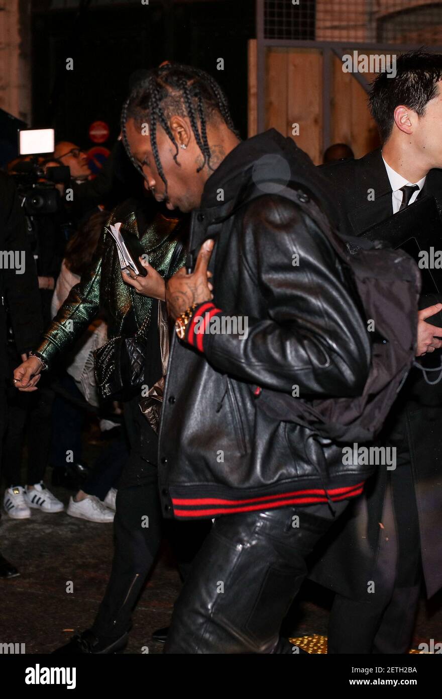 Travis Scott attending the Louis Vuitton Men Menswear Fall/Winter 2017-2018  show as part of Paris fashion week in Paris, France on January 19, 2017.  Photo by Jerome Domine/ABACAPRESS.COM Stock Photo - Alamy