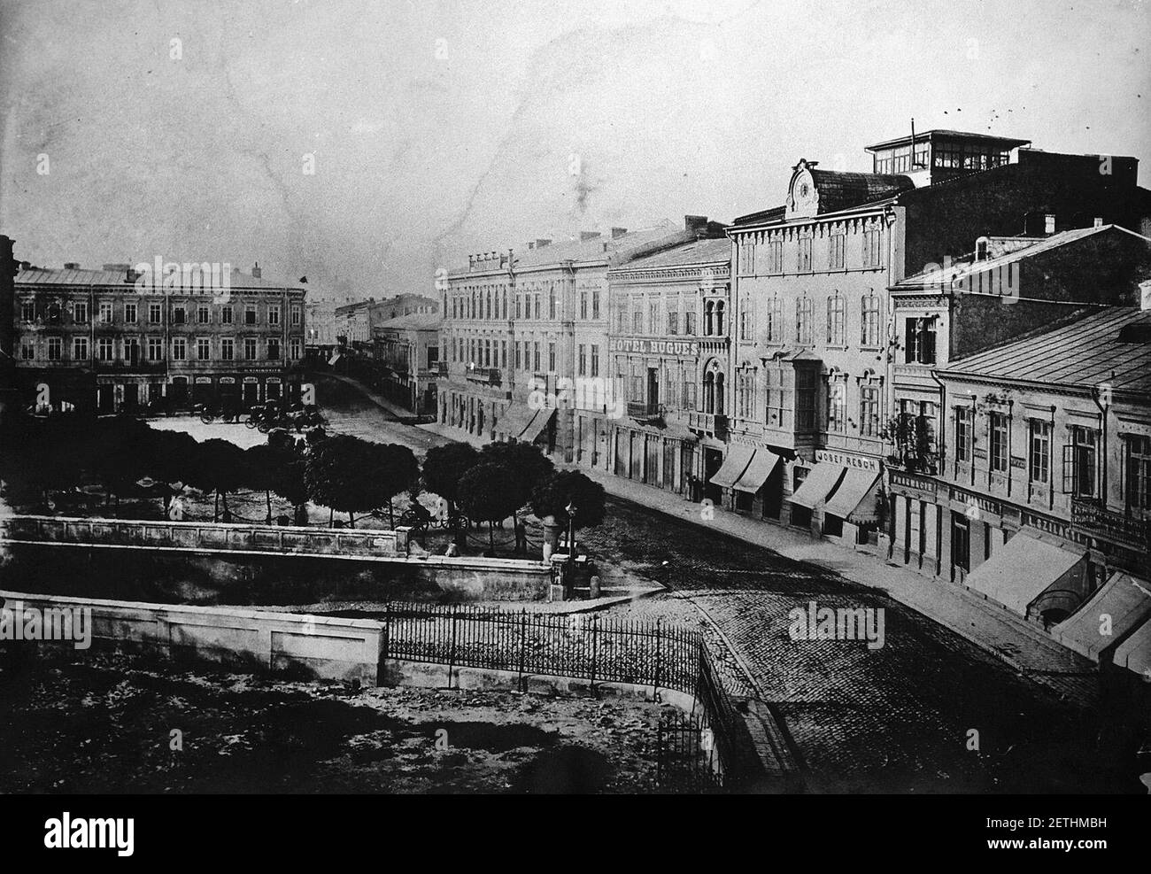 Piaţa Teatrului Szathmari 1875. Stock Photo