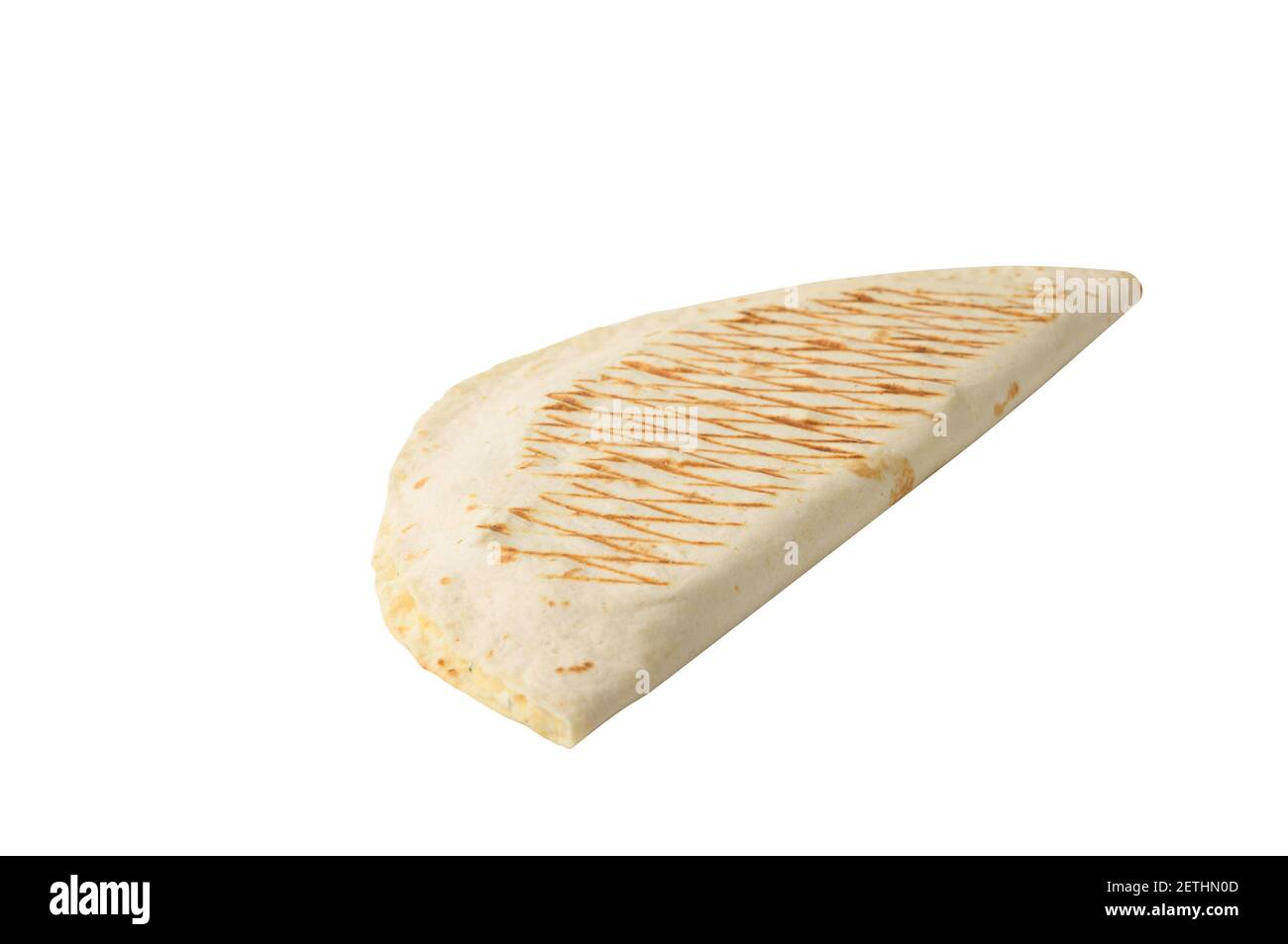 one mexican quesadilla fast food on white isolated background with copy space Stock Photo