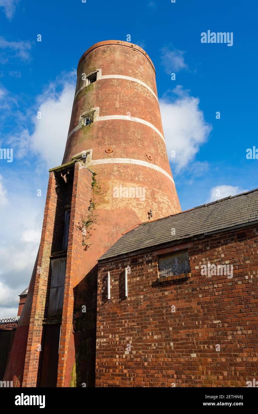 Old and abandoned windmill in Preston city centre. Stock Photo