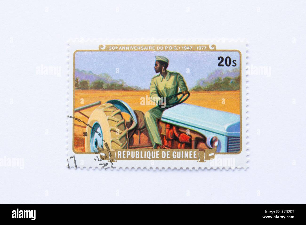 01.03.2021 Istanbul Turkey. Guinea Republic Postage Stamp. 30th Anniversary of Democratic Party of Guinea, serie, circa 1977 Stock Photo