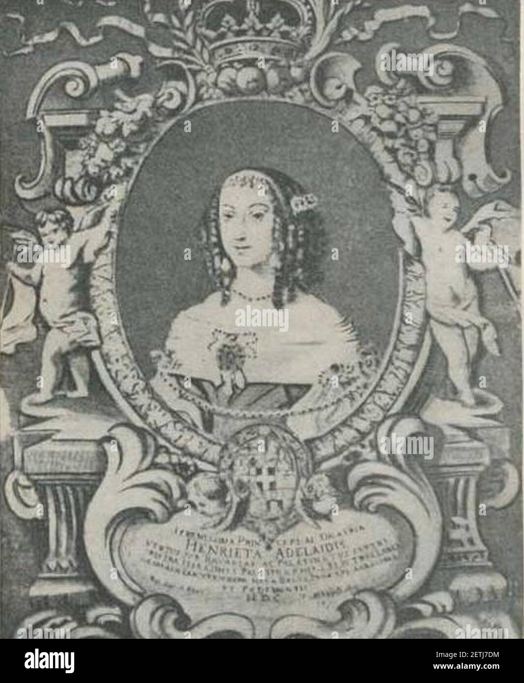 Picture of Enrichetta Adelaide of Savoy. Stock Photo