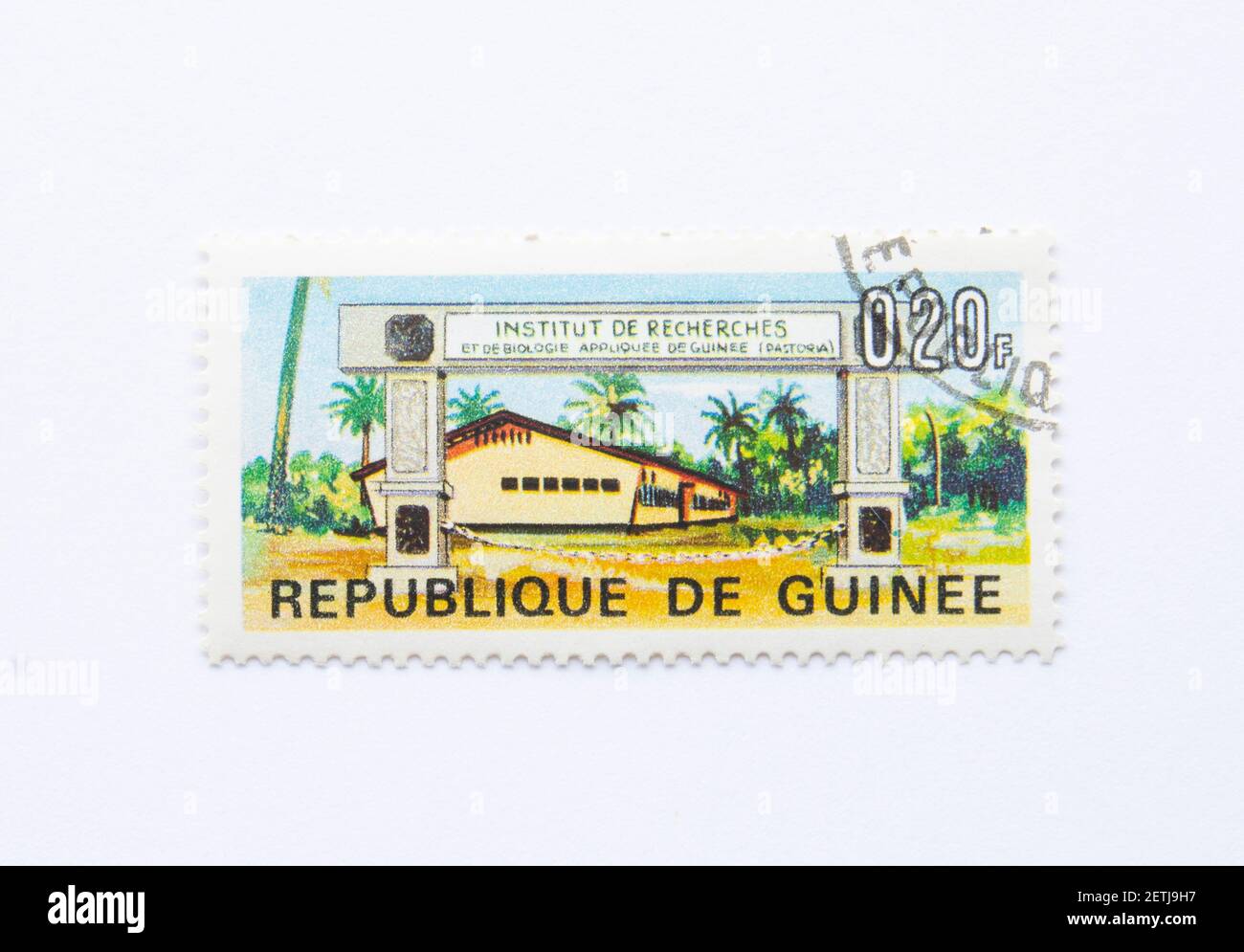 01.03.2021 Istanbul Turkey. Guinea Republic Postage Stamp. circa 1967. reptilies stamp series. research institute Stock Photo