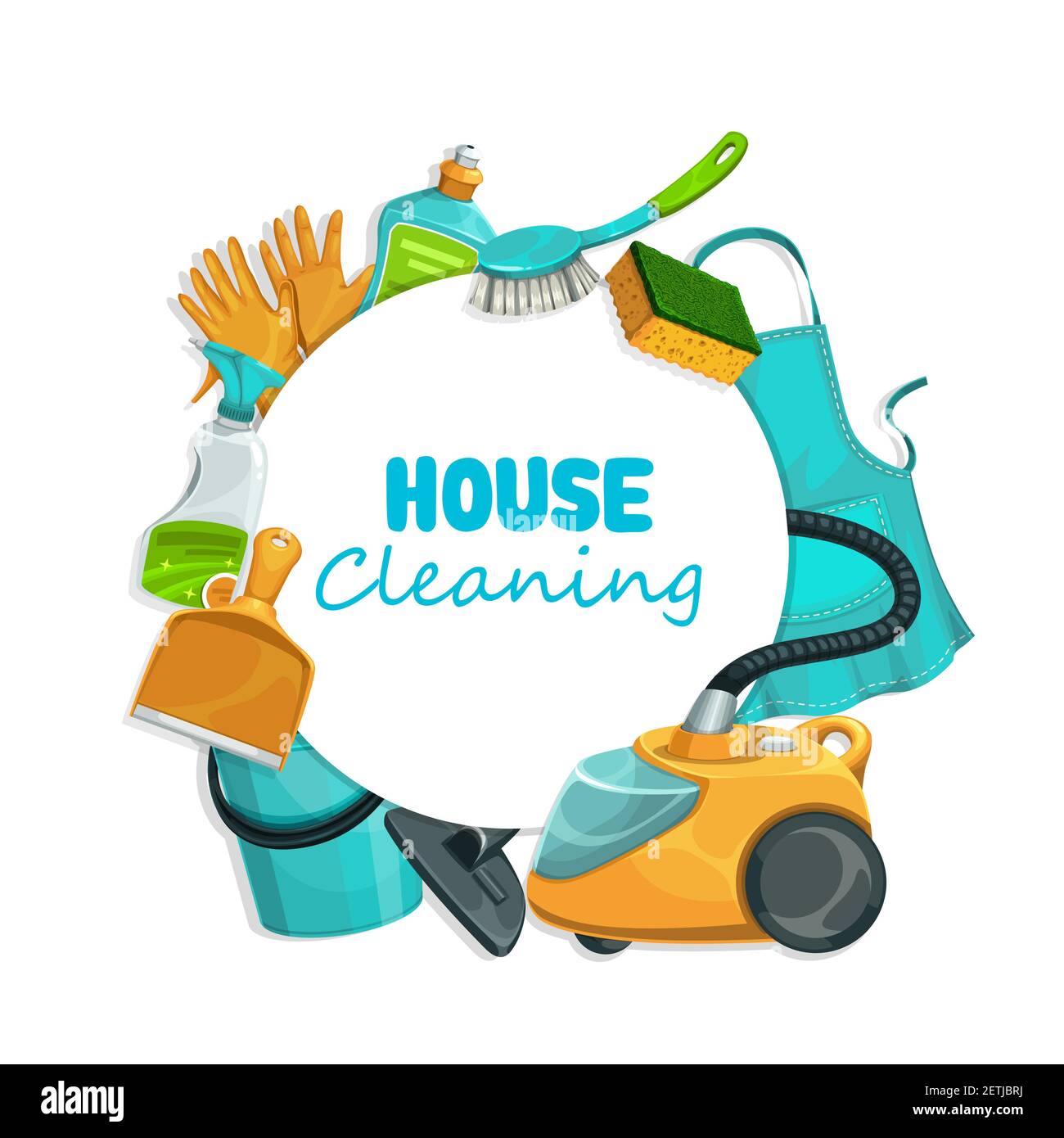 House cleaning tools, equipment and detergent vector design. Vacuum