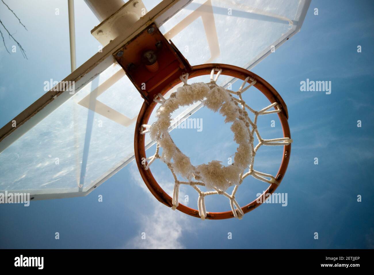 Basketball rim amazing shot with sky Stock Photo - Alamy