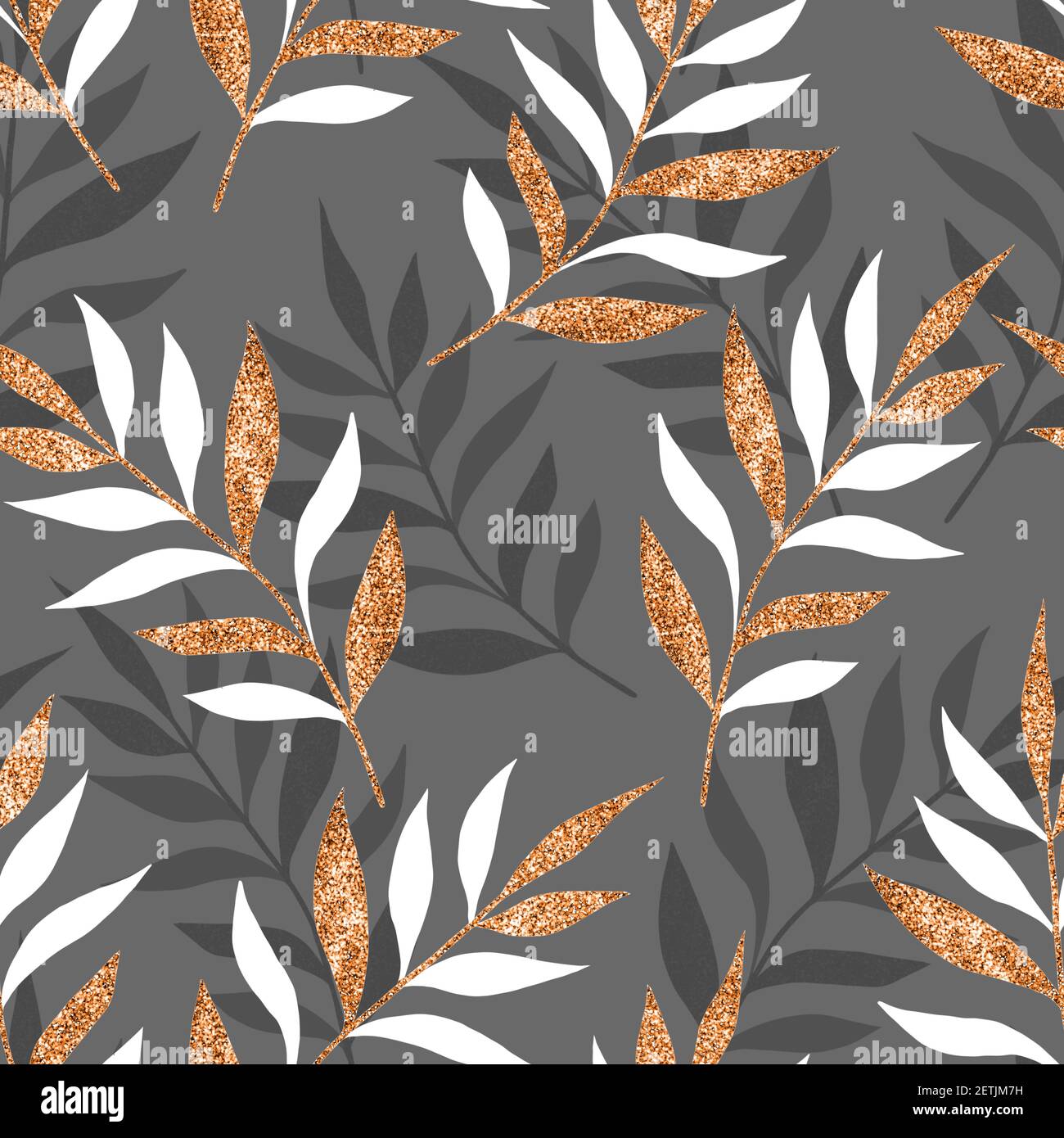Seamless abstract floral pattern background with branches and gold ...