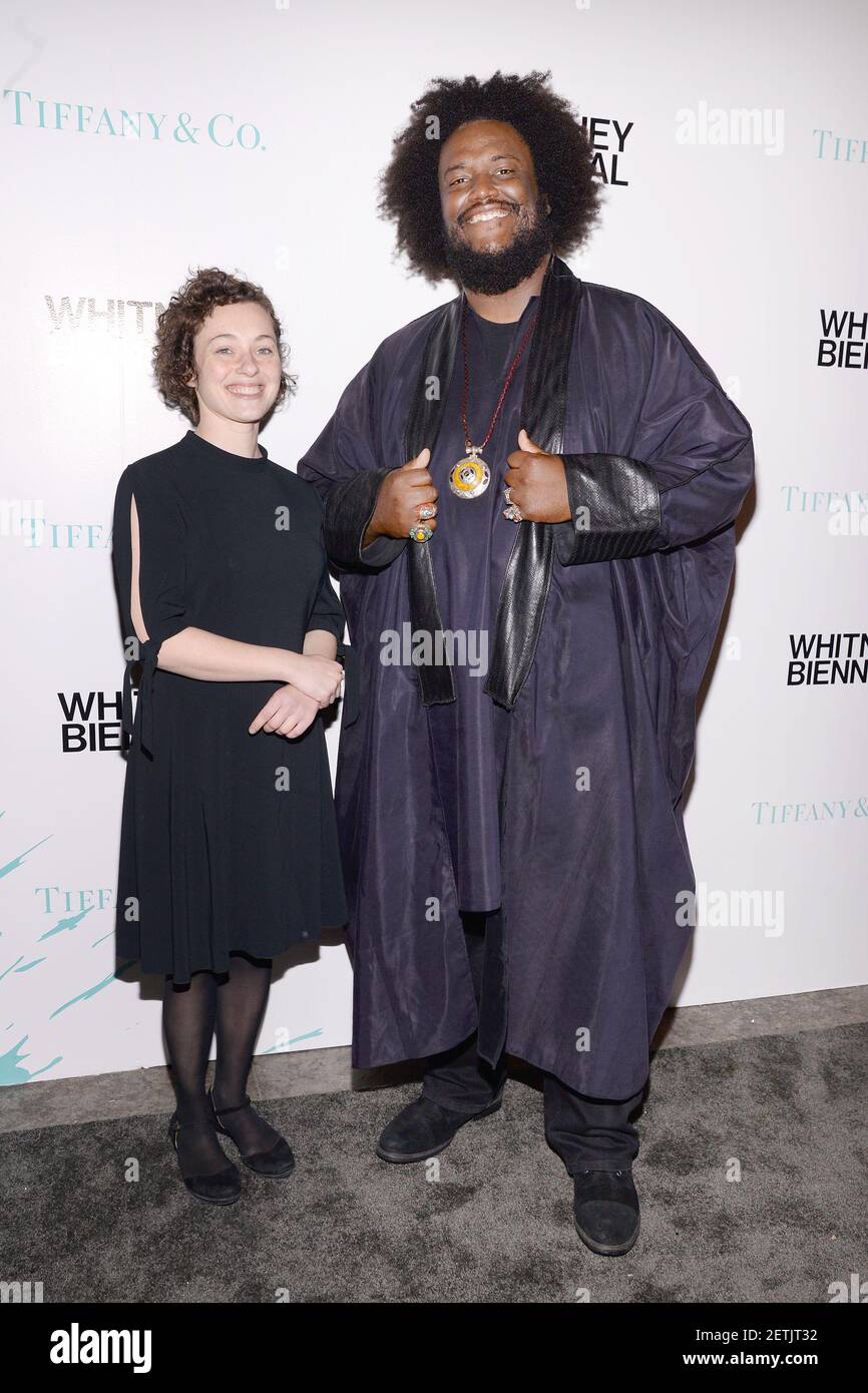 (L-R) Zarouhie Abdalian and Kamasi Washington attend the Tiffany & Co. presents Whitney Biennial VIP Opening Night at The Whitney Museum of American Art in New York, NY, on March 15, 2017. (Photo by Anthony Behar) *** Please Use Credit from Credit Field *** Stock Photo