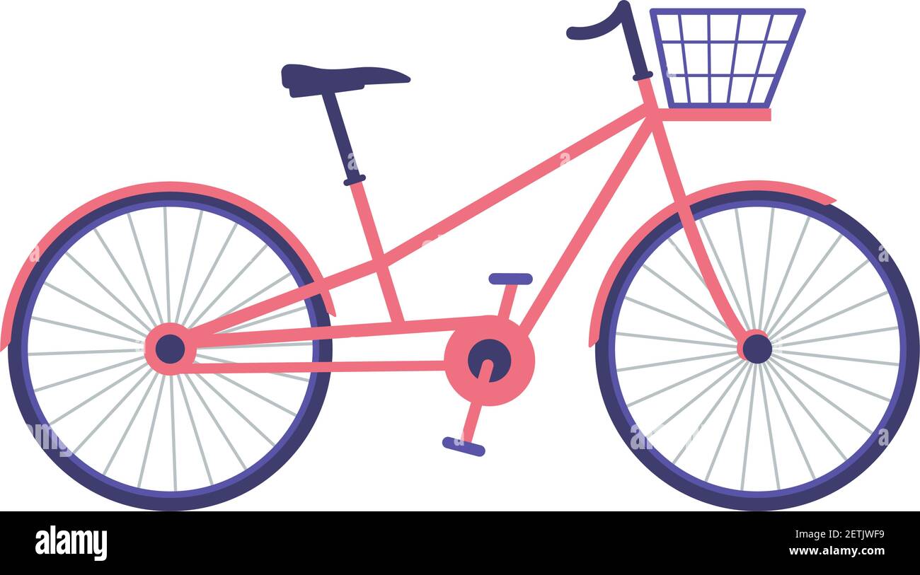 Bright pink and purple bicycle icon Stock Vector