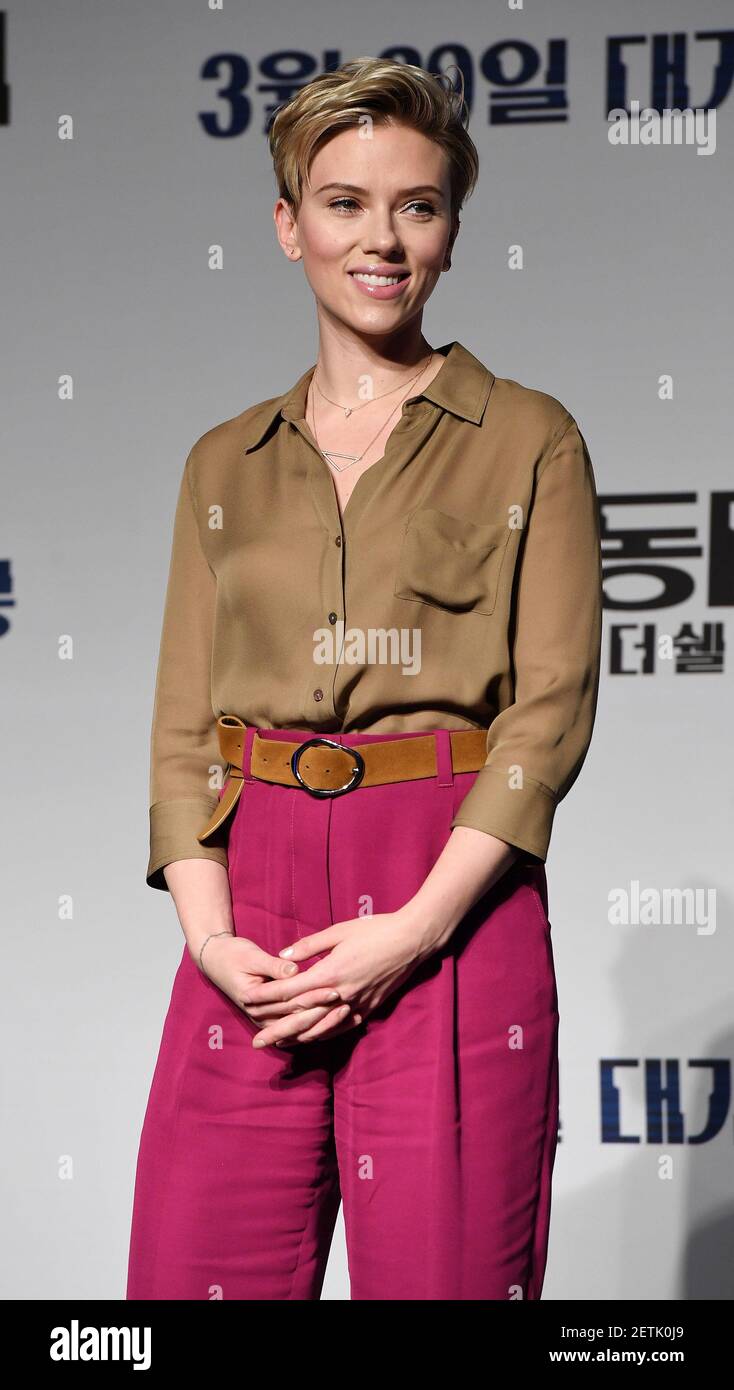 March 17, 2017 - Seoul, South Korea - Actress Scarlett Johansson attends a  press conference for the film 'Ghost in the Shell' promote tour at Grand  Intercontinental hotel in Seoul, South Korea