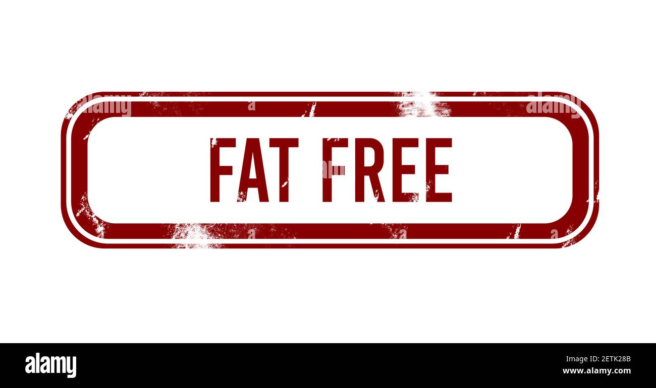 Fat free - red grunge button, stamp Stock Photo