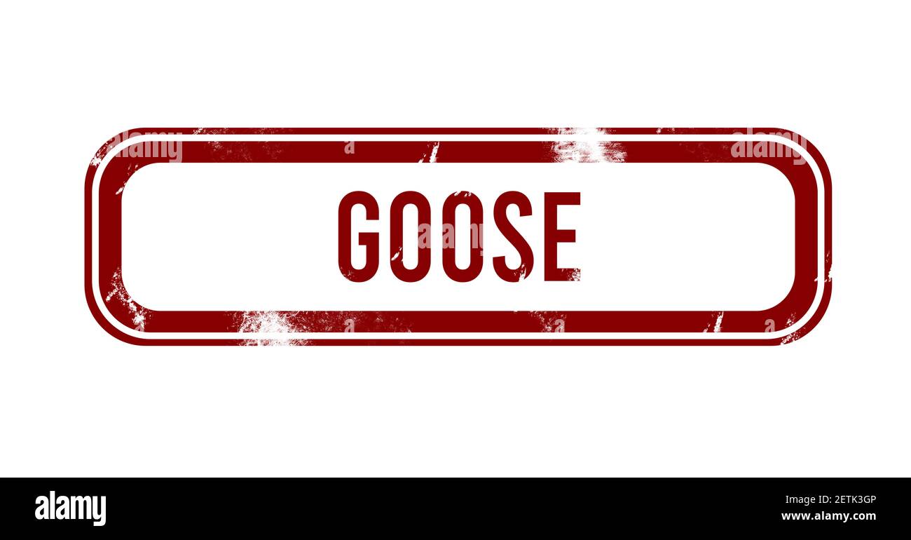 goose - red grunge button, stamp Stock Photo