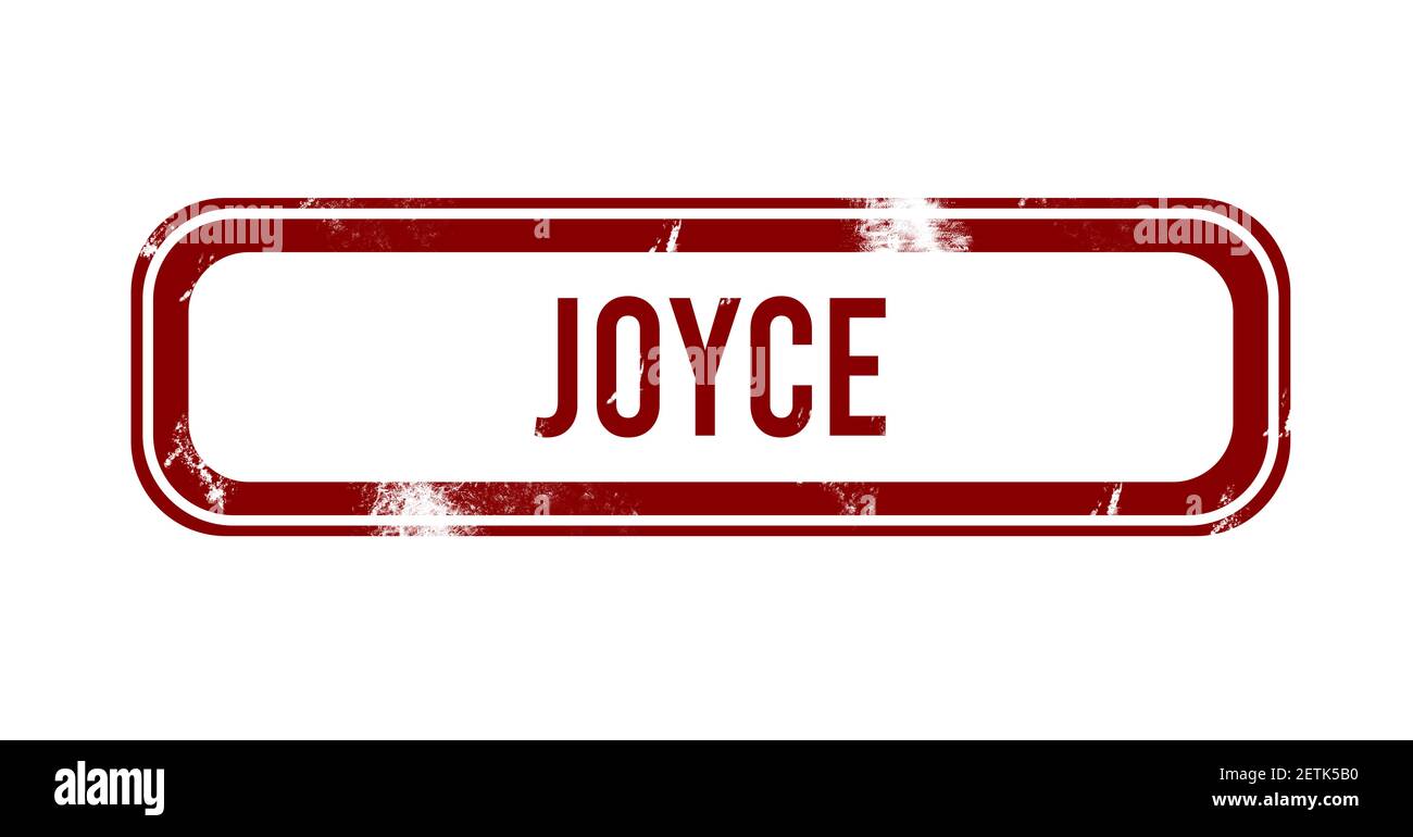 Joyce red grunge button, stamp Stock Photo Alamy