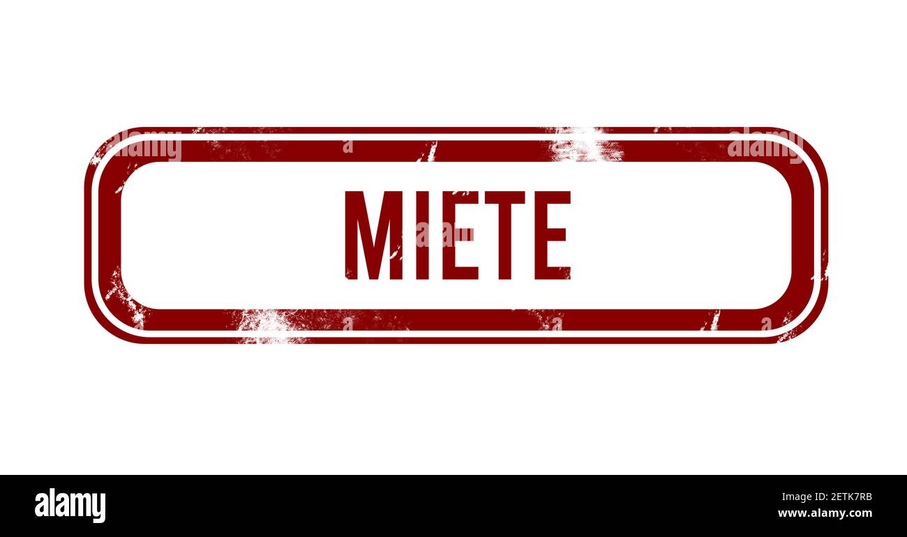 miete - red grunge button, stamp Stock Photo