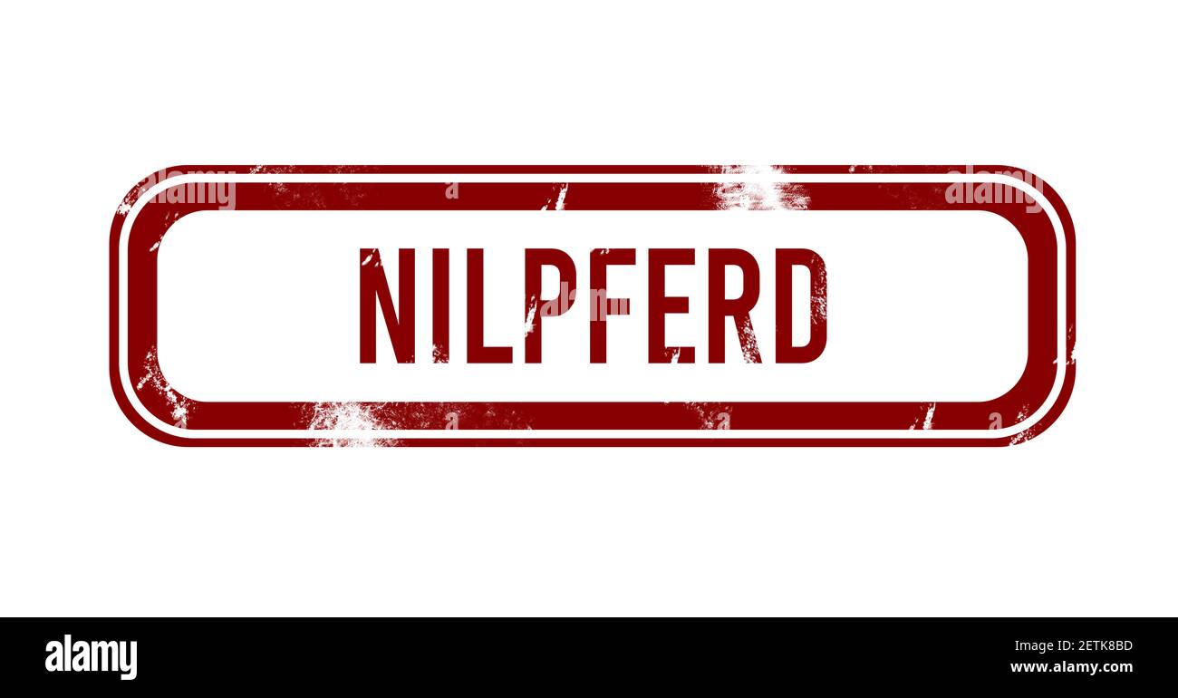 Nilpferd - red grunge button, stamp Stock Photo
