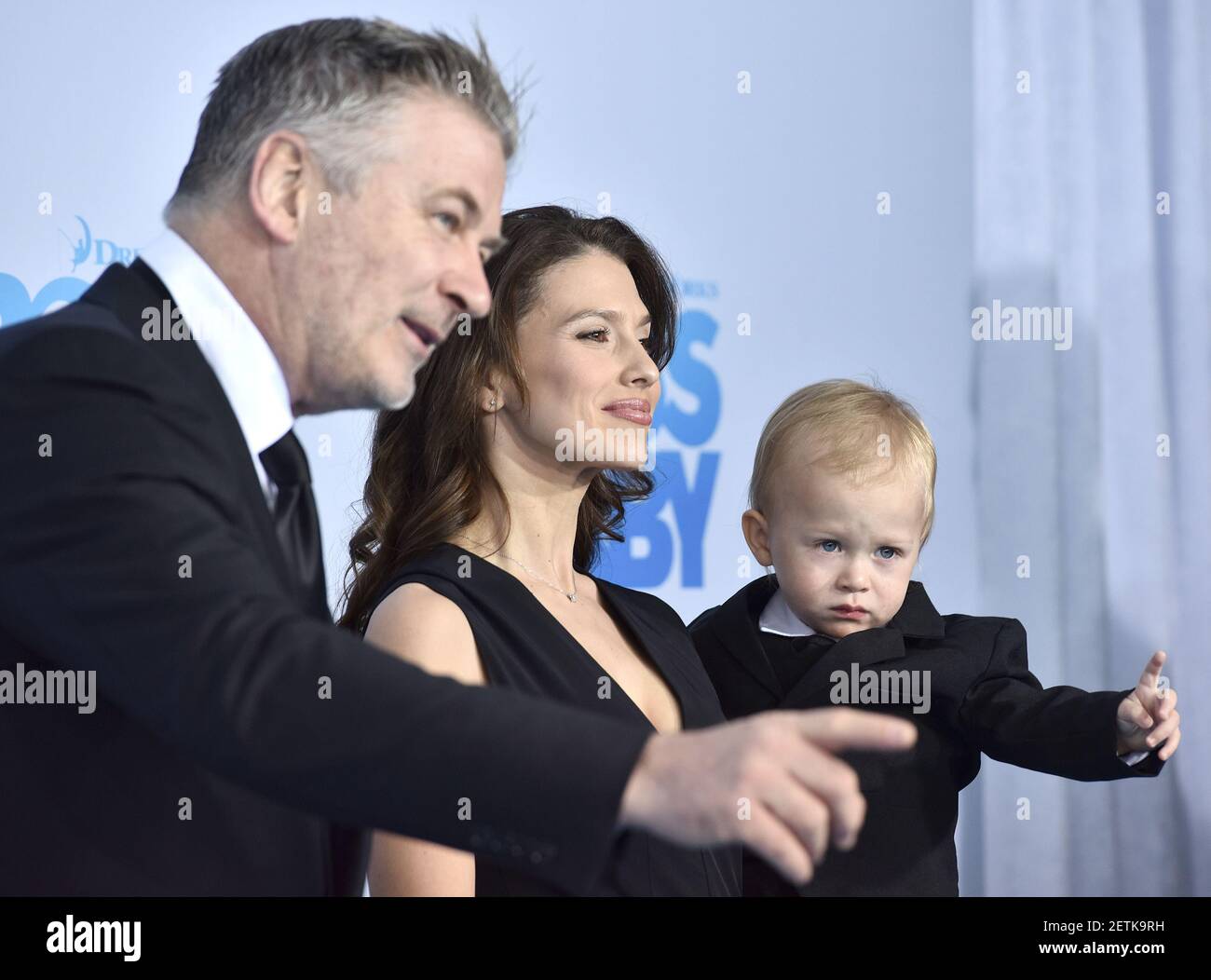 (LR) Actor Alec Baldwin, Hilaria Baldwin and their son Rafael Thomas