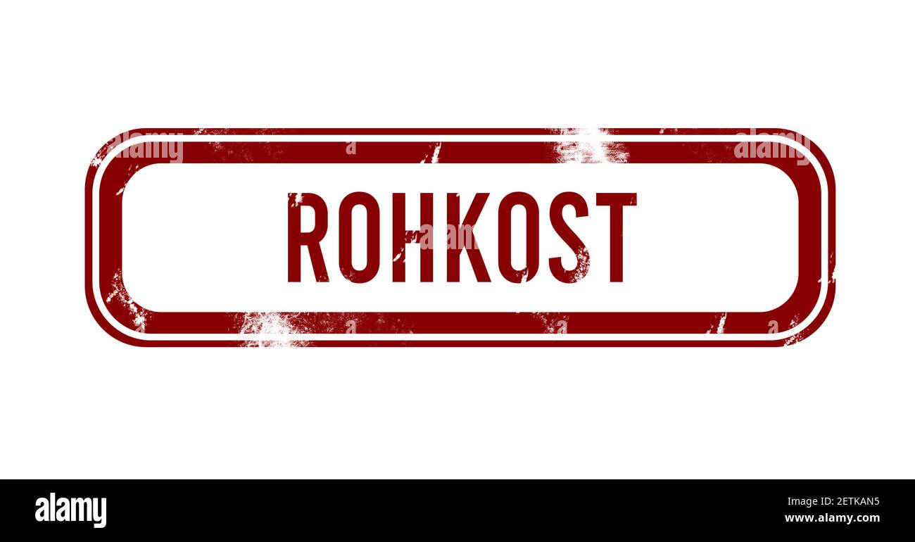 Rohkost - red grunge button, stamp Stock Photo