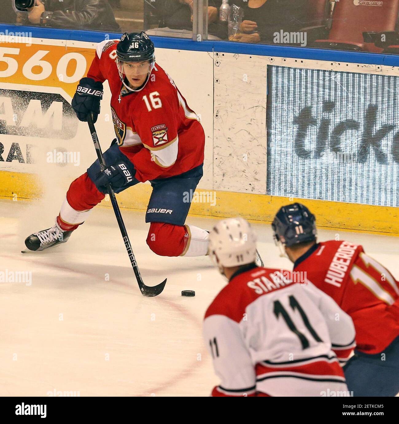 The Florida Panthers Aleksander Barkov 16 Helps Defend The Net During The Third Period Against The Toronto Maple Leafs At The Bb T Center In Sunrise Fla On Thursday Feb 27 2020 Photo