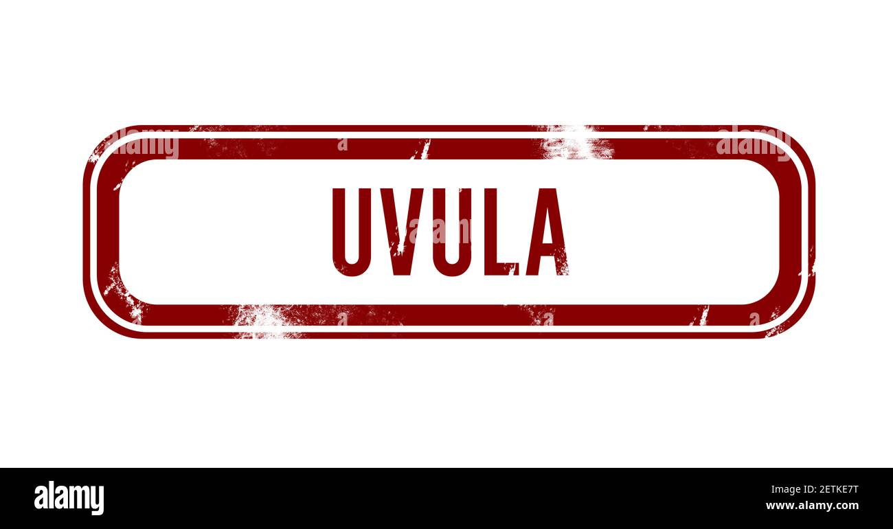 Uvula - red grunge button, stamp Stock Photo