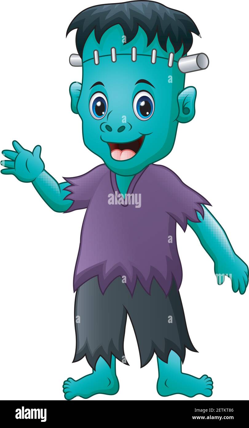 Vector illustration of Halloween frankenstein cartoon Stock Vector ...