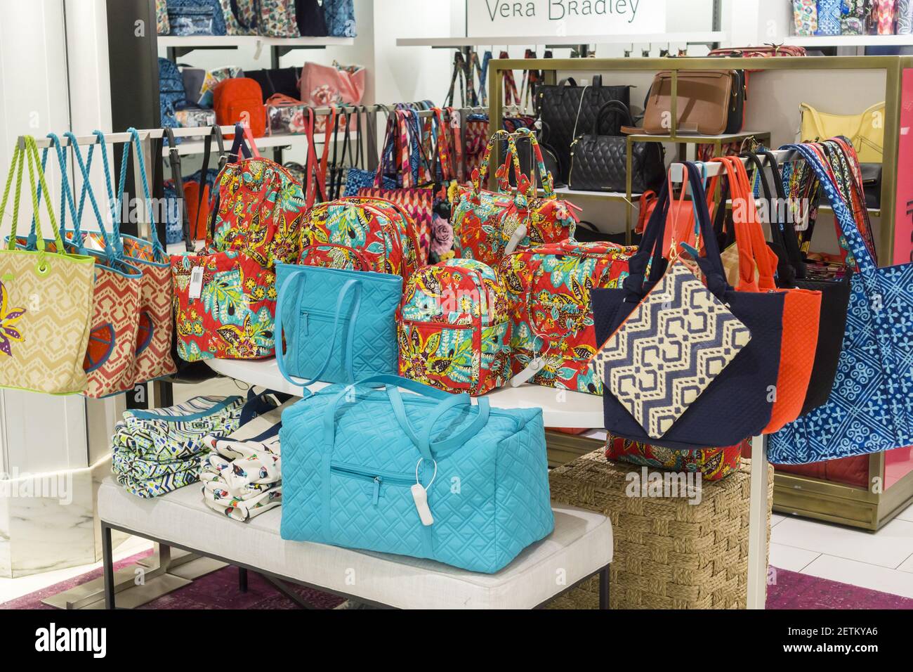 Vera Bradley brand handbags in the Macy s Herald Square flagship store on Sunday March 26 2017. Photo by Richard B. Levine Please Use Credit from Credit Field Stock Photo Alamy
