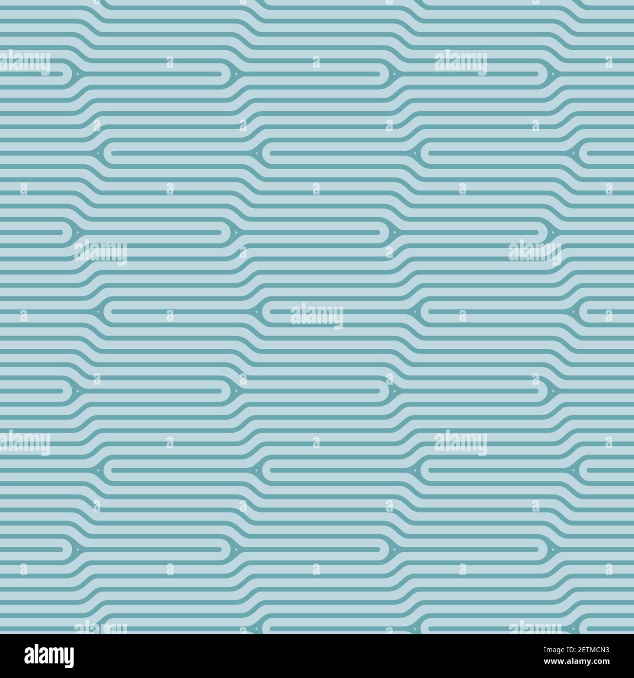 A retro seamless pattern with green geometric motifs. Stock Vector