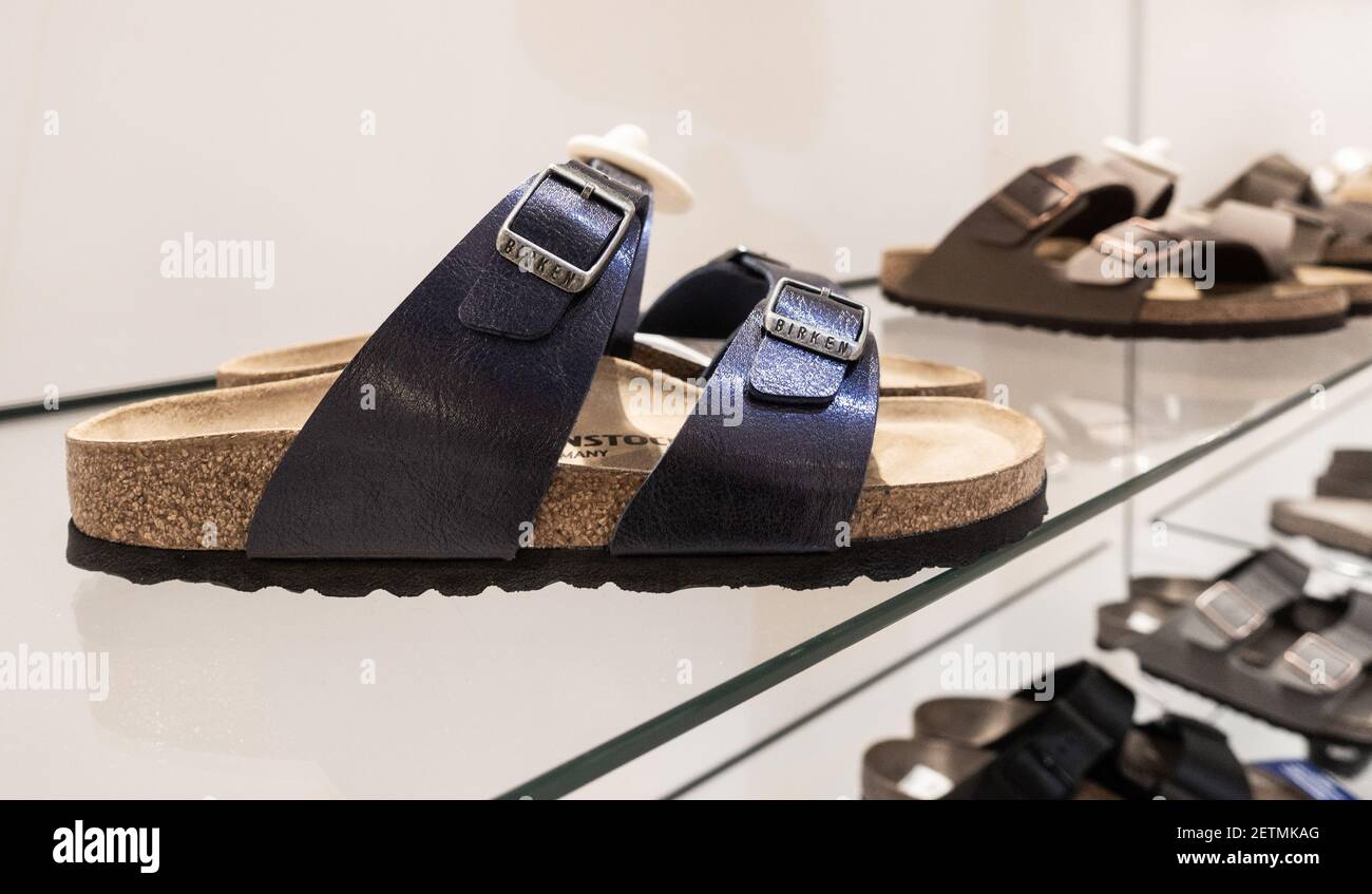 Birkenstock shoes, footwear, sandals. Stock Photo