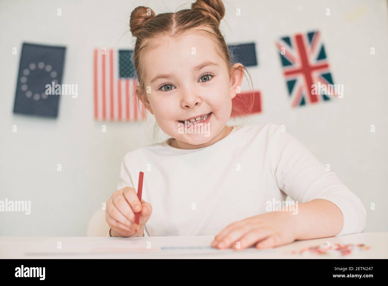The child learns foreign languages. . High quality photo Stock Photo