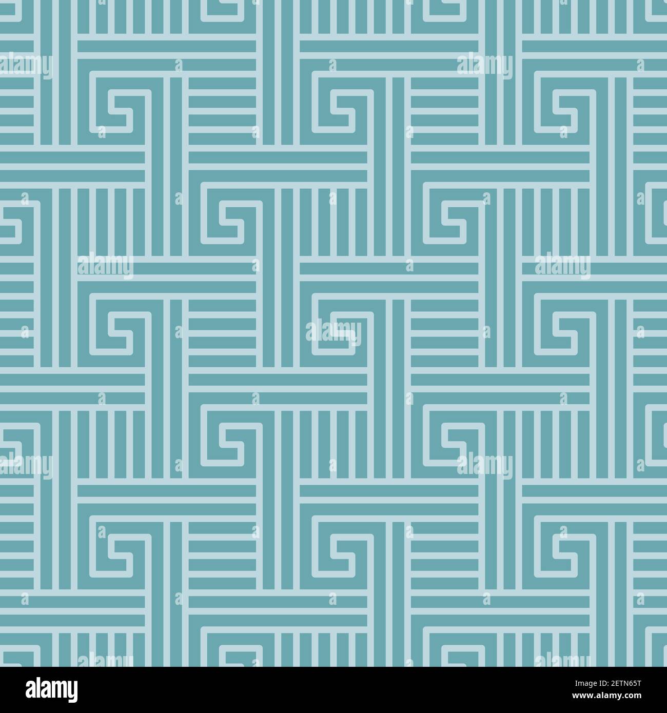 A retro seamless pattern with green geometric motifs. Stock Vector
