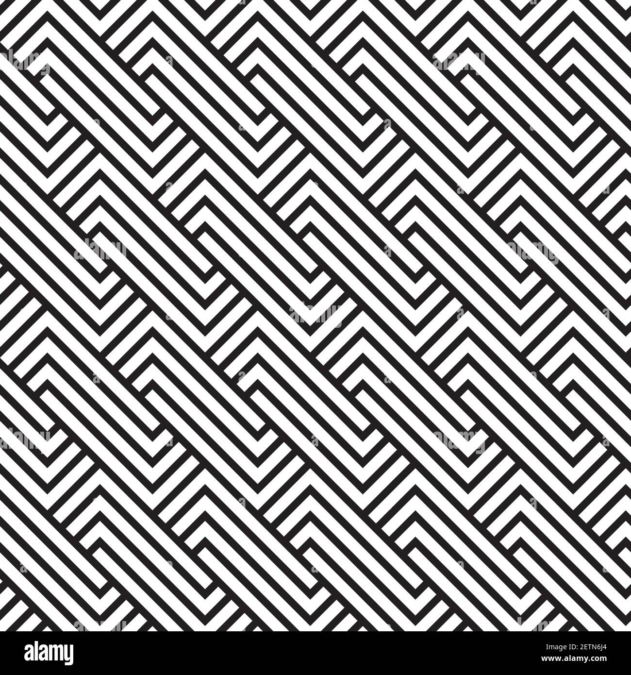 A retro seamless pattern with black and white geometric motifs. Stock Vector