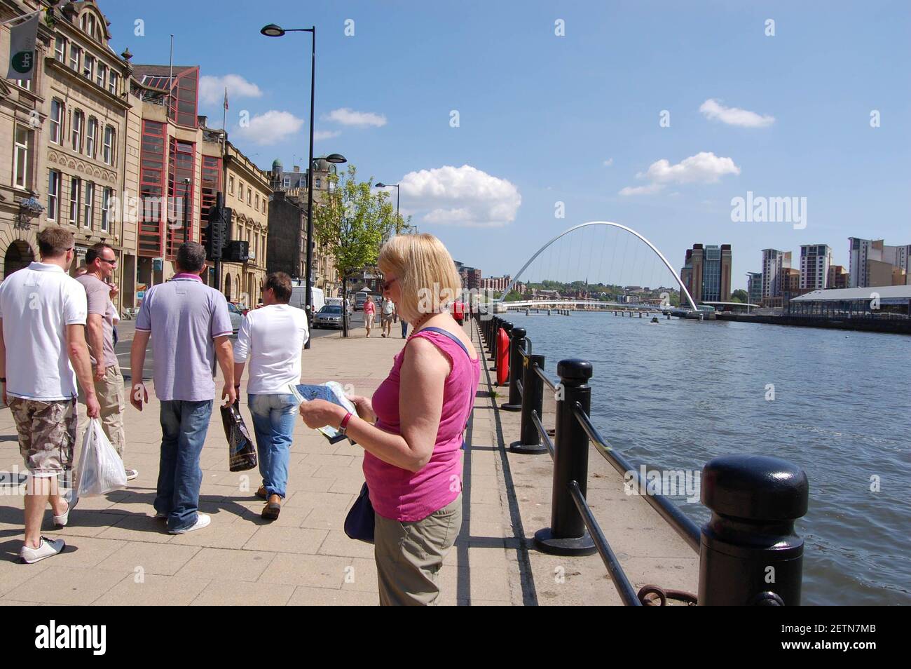 Newcastle Upon Tyne river walking river walk walking people tourists