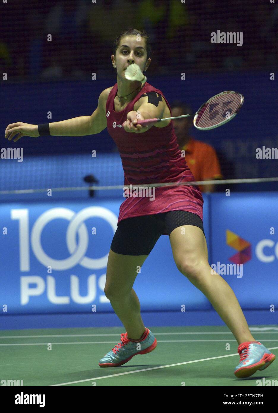 170409) -- KUCHING, April 9, 2017 (Xinhua) -- Carolina Marin of 