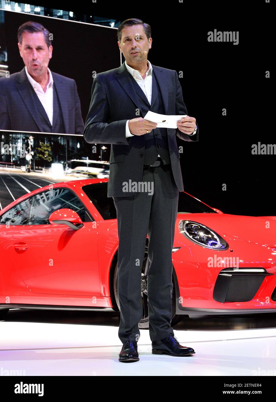 Porsche Cars North America President and CEO Klaus Zellner with the ...