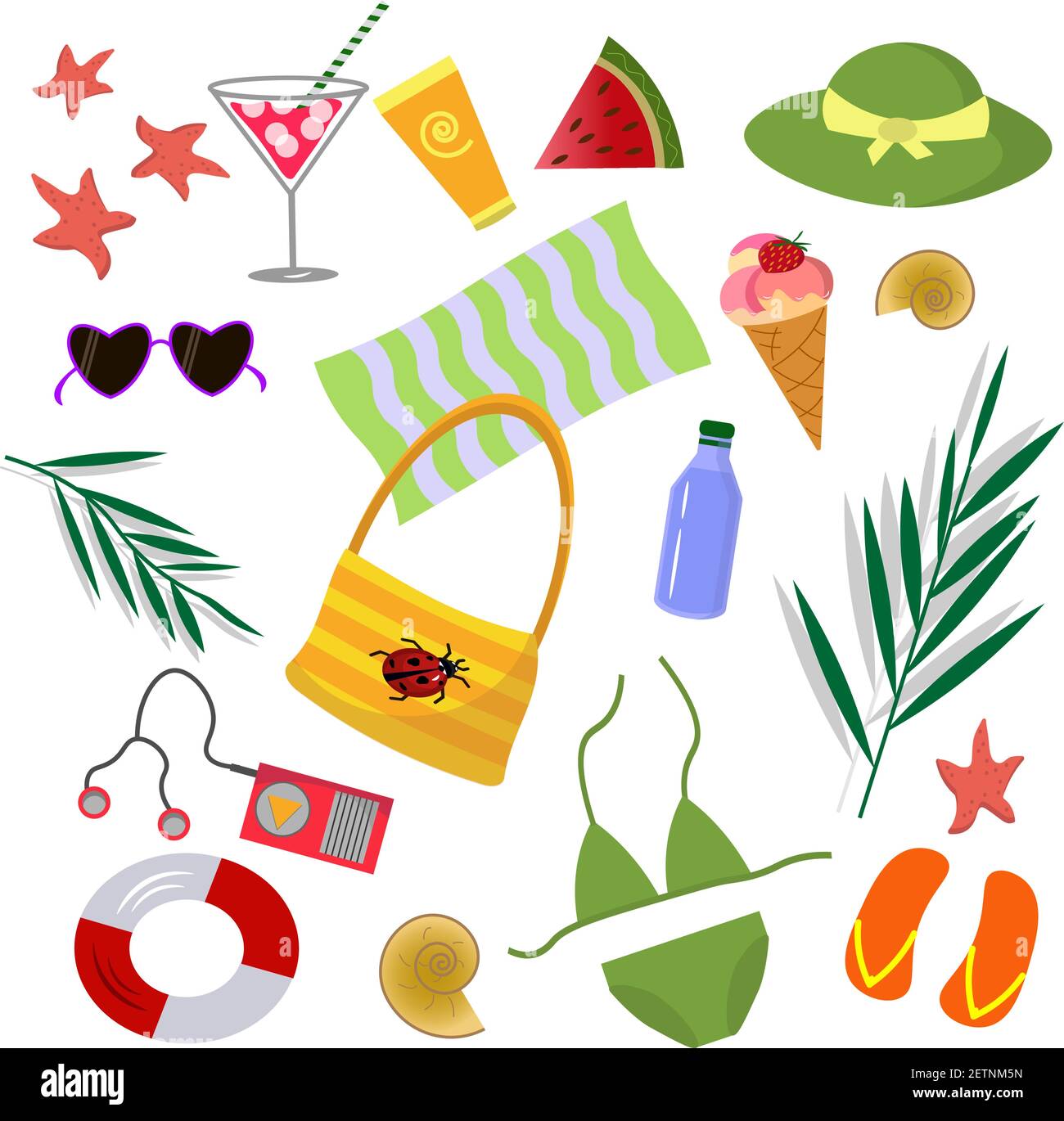 A Set Of Items For A Beach Holiday Stock Vector Image Art Alamy a-set-of-items-for-a-beach-holiday-stock-vector-image-art-alamy