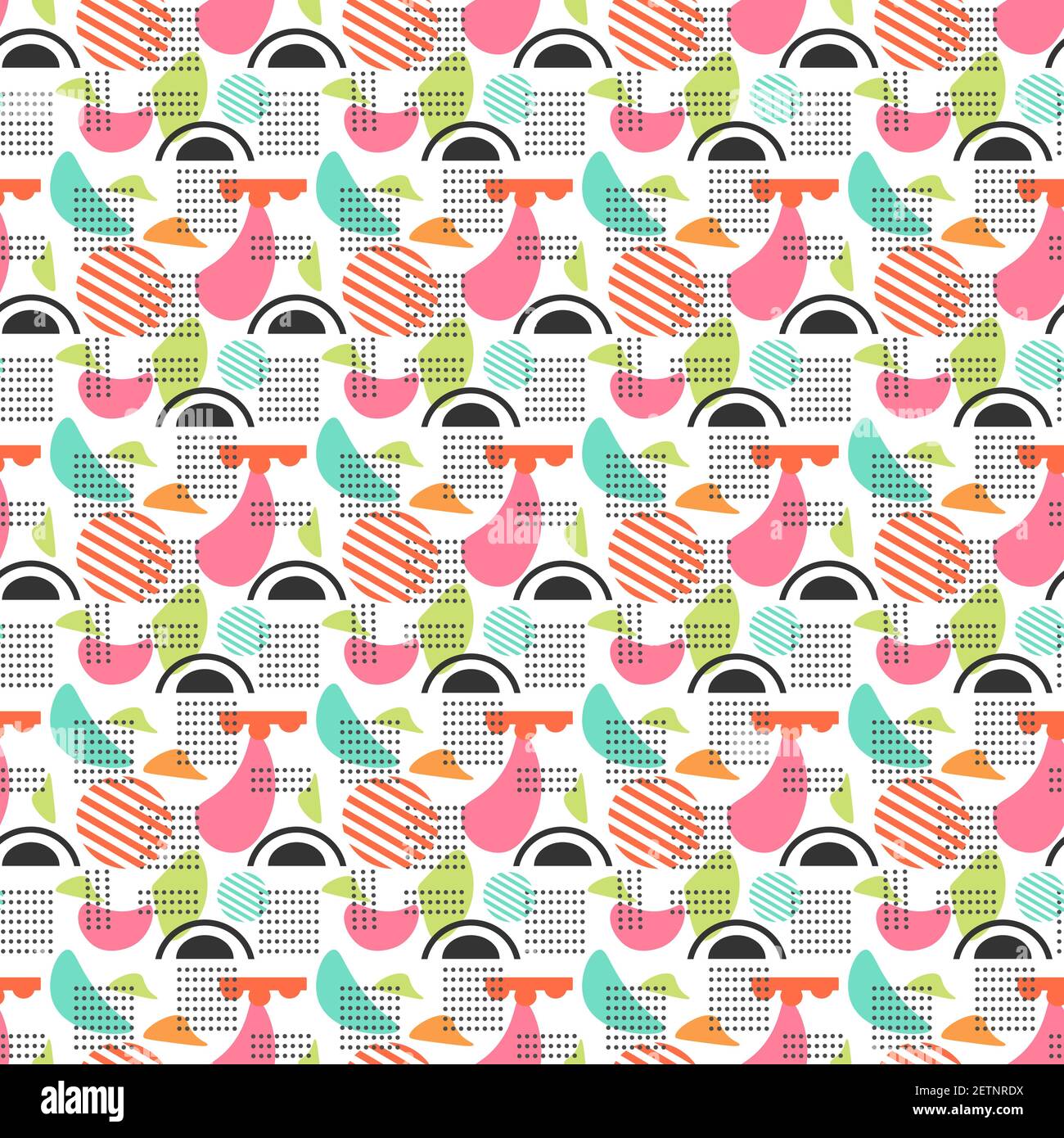Multicolored figures in memphis style. Stock Vector