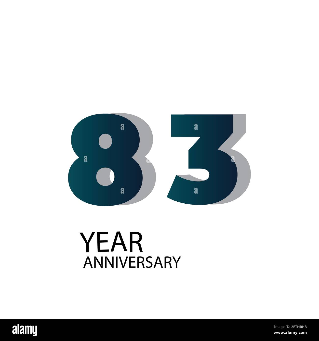 83 Year Anniversary Vector Template Design Illustration Blue Elegant ...