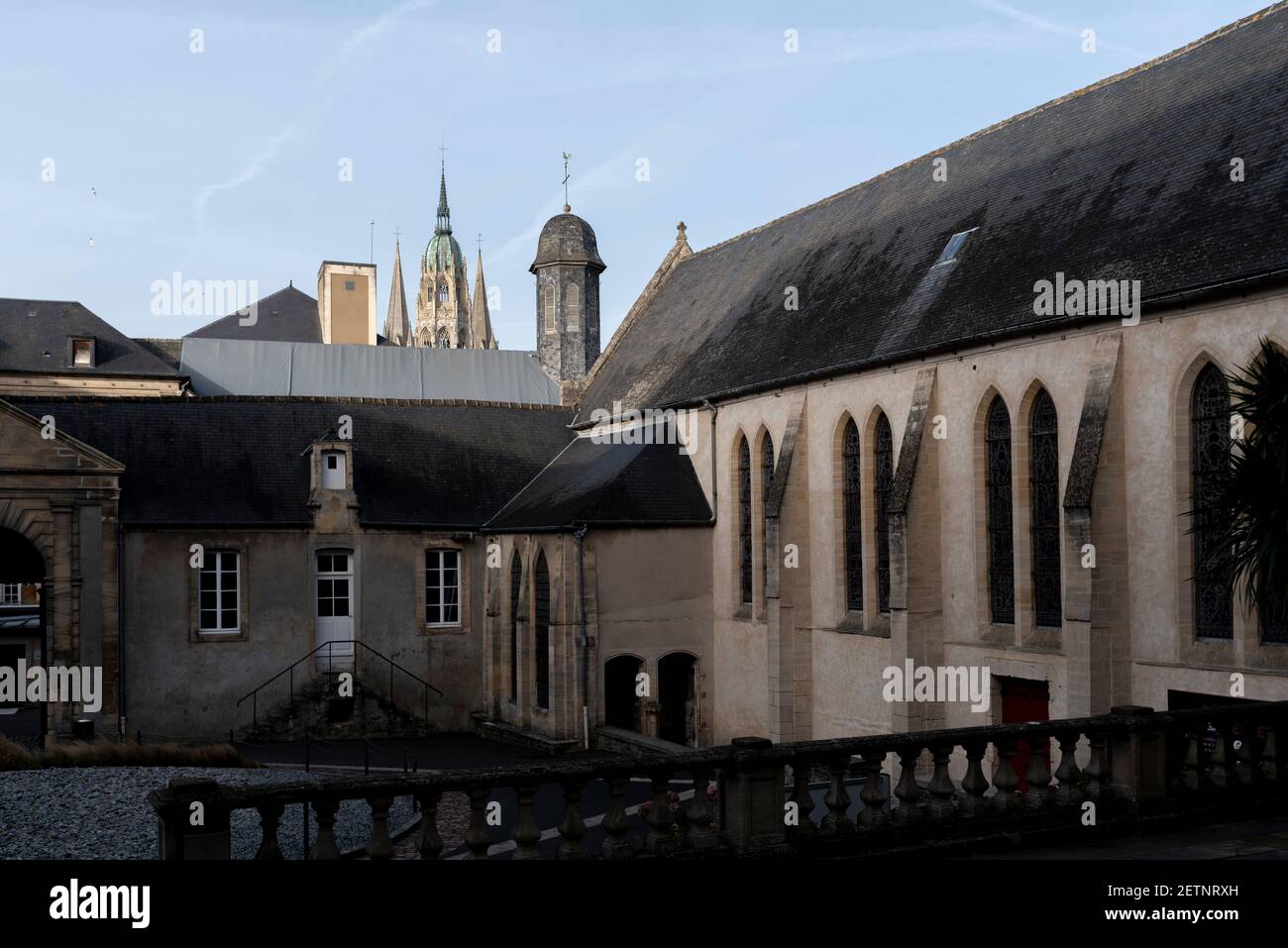 Bayeux, France. Courtyard outside museum Stock Photo