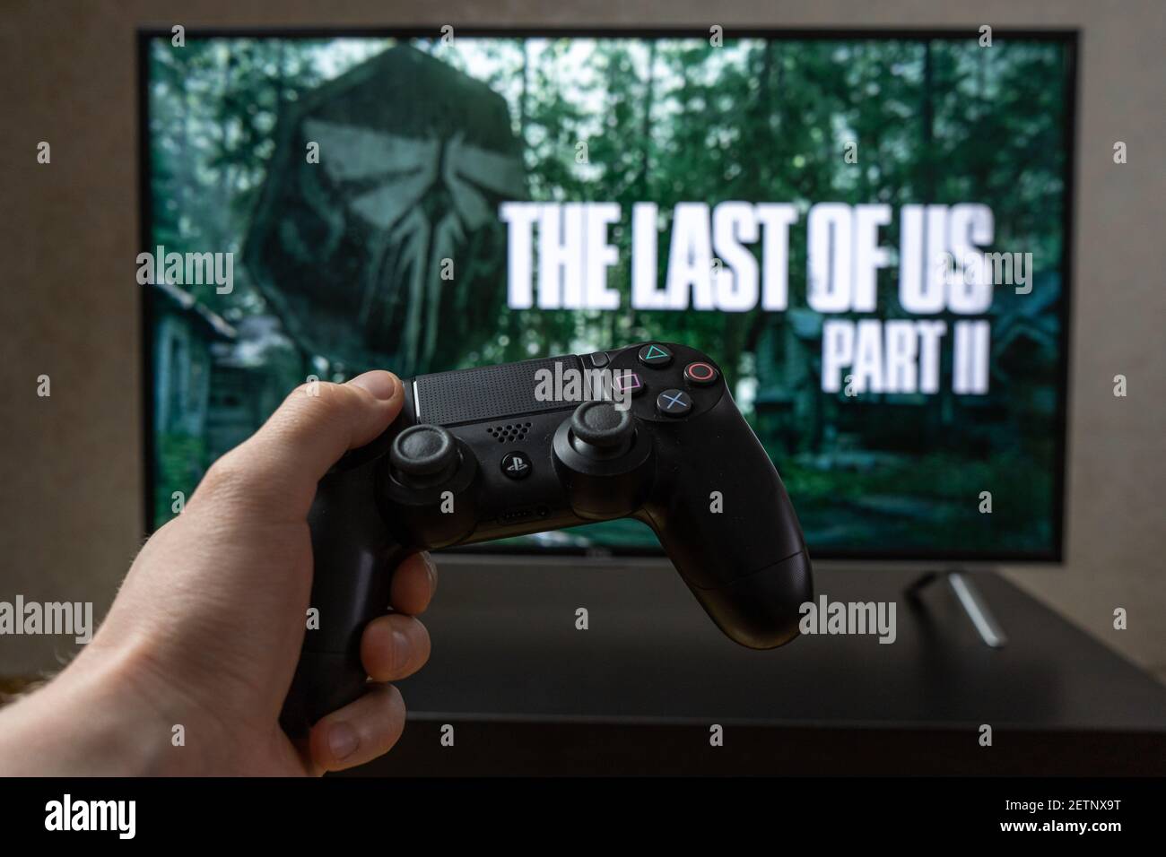 Point of view video gaming playing video game on playstation the last