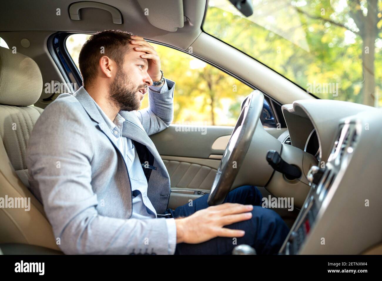 Stressful driving can cloud reasoning, unsafe harmful driving Stock