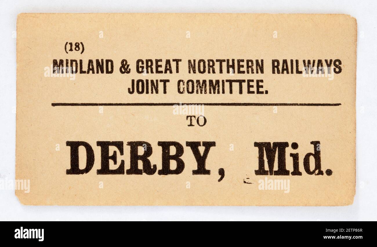 Old Railway Luggage Label Derby Stock Photo Alamy