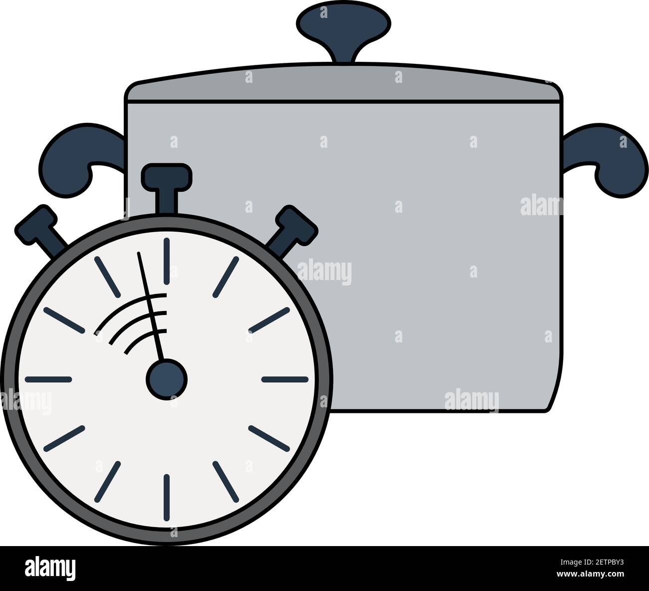 Pan With Stopwatch Icon. Editable Outline With Color Fill Design ...