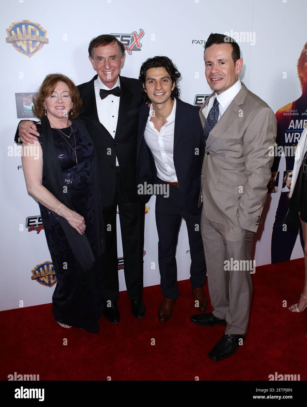 Forrest Lucas, Charlotte Lucas, George Kosturos and Alex Ranarivelo at the Warner Bros. 'American Wrestler: The Wizard' Los Angeles Premiere held at the Regal L.A. Live on April 26, 2017 in Los Angeles, California, United States (Photo by Art Garcia) *** Please Use Credit from Credit Field *** Stock Photo