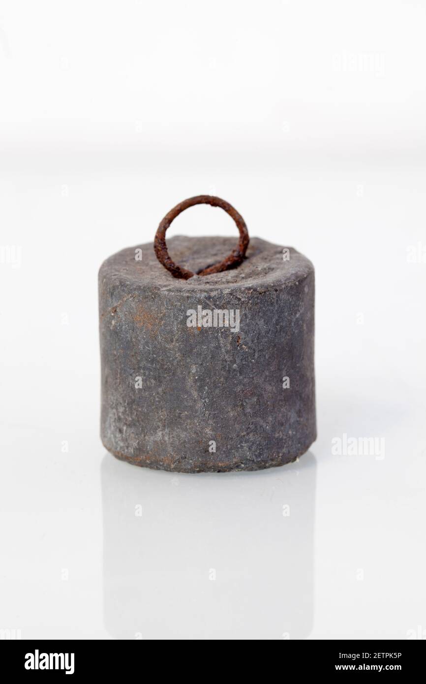 Old Lead Fishing Weight Stock Photo