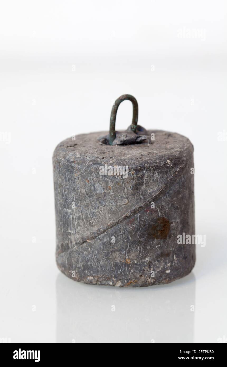 Old Lead Fishing Weight Stock Photo