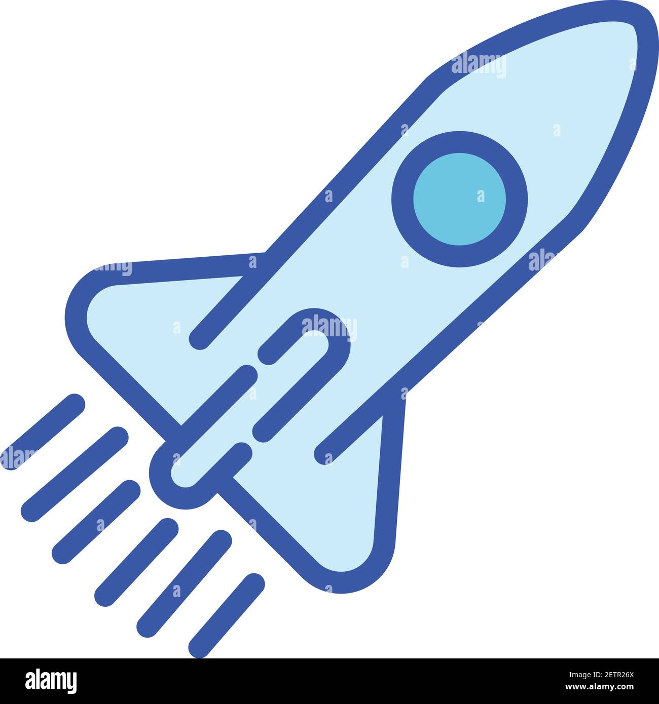 Flying space rocket icon. Outline flying space rocket vector icon for web design isolated on white background Stock Vector
