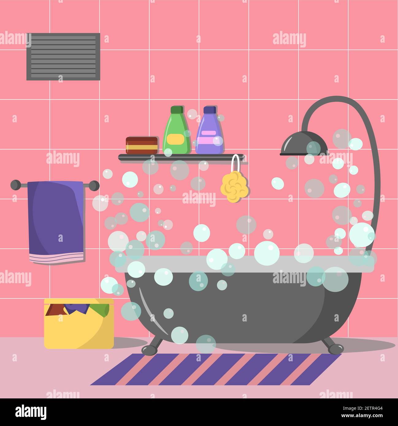 Bathroom interior illustration Stock Vector Image & Art - Alamy