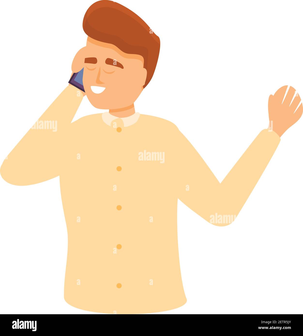 Boy phone talking icon. Cartoon of boy phone talking vector icon for web  design isolated on white background Stock Vector Image & Art - Alamy